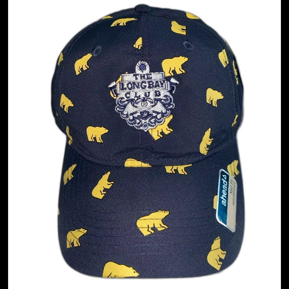 Ahead Cap Hat Unisex Adjustable Strap Navy Yellow “The LongBay Club”